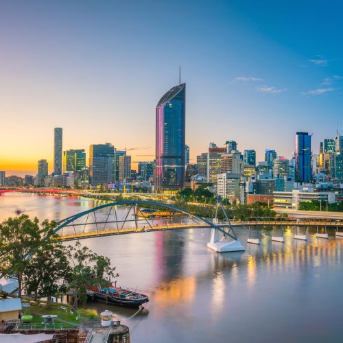 Brisbane,City,Skyline,And,Brisbane,River,At,Twilight,In,Australia